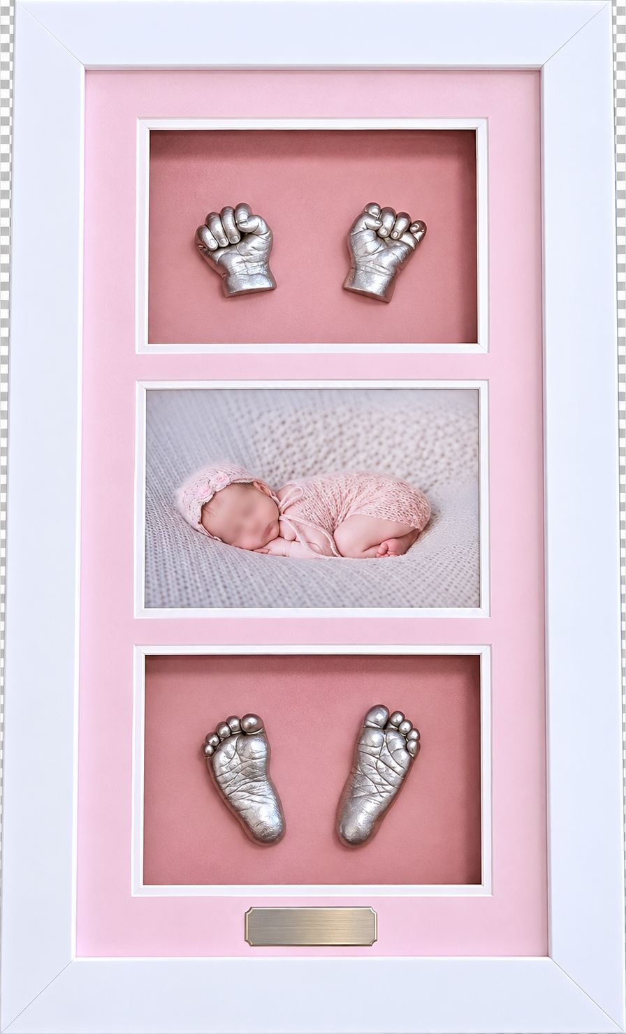 Finished 10 by 20 inch three-window keepsake display